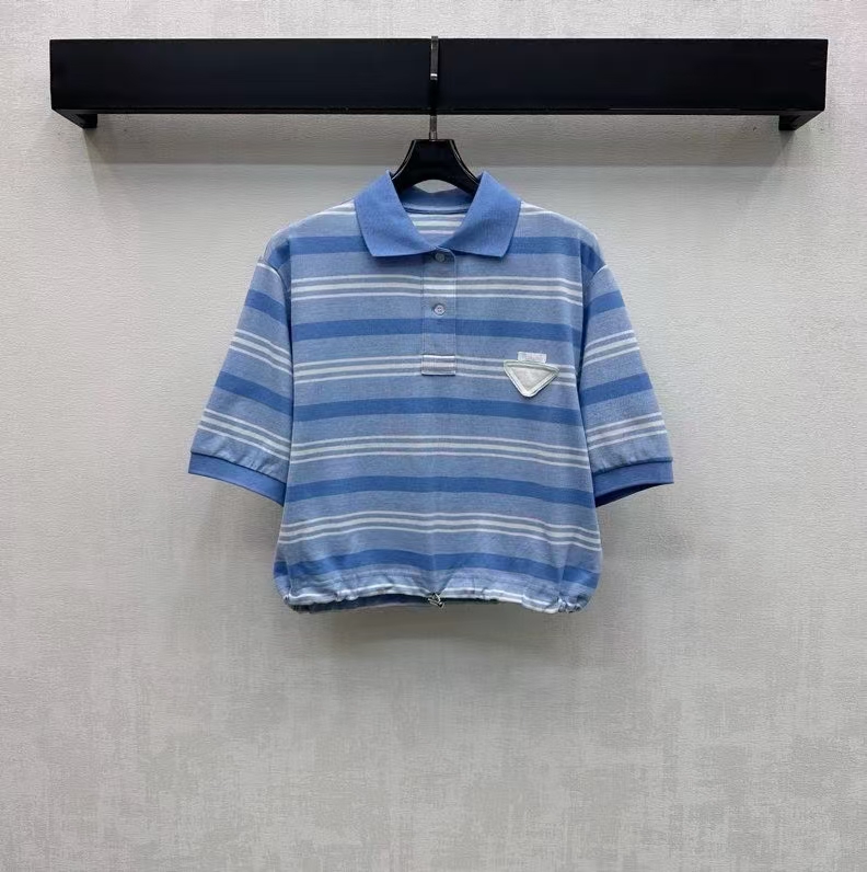 Blue Short-Sleeve Collared Shi… 