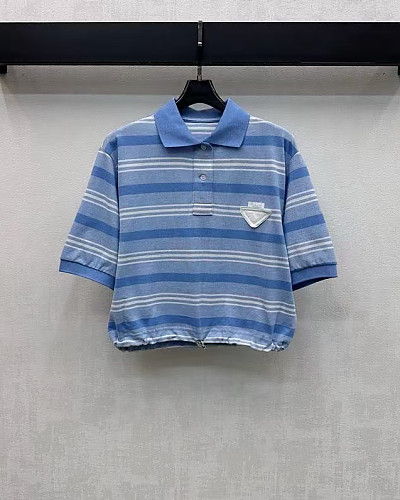 Blue Short-Sleeve Collared Shi… 